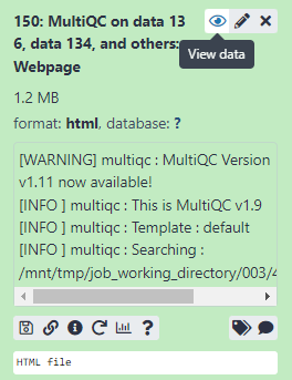 View the MultiQC webpage report